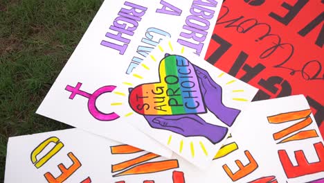 Colorful-Pro-choice-March-signs-ready-to-be-carried-in-rally