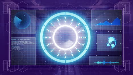 Animation-Von-Diagrammen,-Scope-Scanning-Und-Datenverarbeitung-über-Serverraum