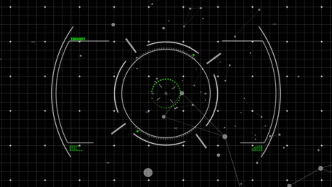 Animation-Des-Oszilloskop-Scannens-Und-Der-Digitalen-Datenverarbeitung-Auf-Schwarzem-Hintergrund