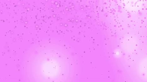 Animation-of-glowing-light-spots-moving-over-pink-background