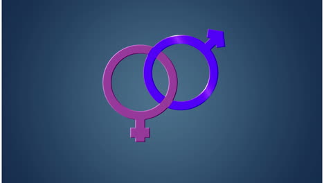 Animation-of-heterosexual-symbol-against-blue-gradient-background