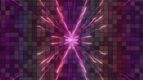 Animation-of-light-trails-over-colourful-squares