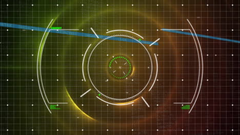 Animation-Des-Scope-Scannens-Und-Der-Datenverarbeitung-Auf-Dunklem-Hintergrund