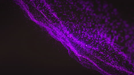 Animation-Eines-Leuchtenden-Hellvioletten-Netzes,-Das-Sich-Auf-Einer-Nahtlosen-Schleife-Auf-Schwarzem-Hintergrund-Bewegt