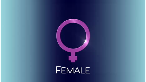 Animation-of-female-text-banner-and-female-gender-symbol-against-blue-gradient-background