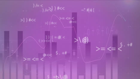 Animation-of-data-processing-on-purple-background