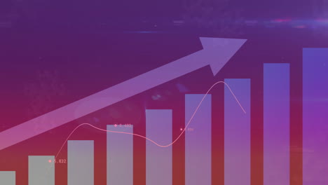 Animation-Der-Verarbeitung-Finanzieller-Daten-Auf-Violettem-Hintergrund