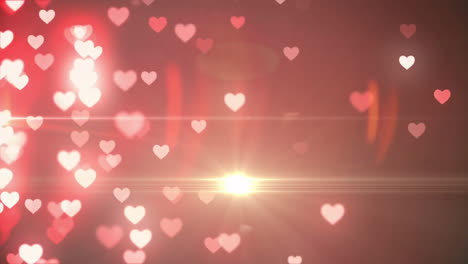 Animation-Schwebender-Herzen-Und-Roter-Formen-Auf-Schwarzem-Hintergrund