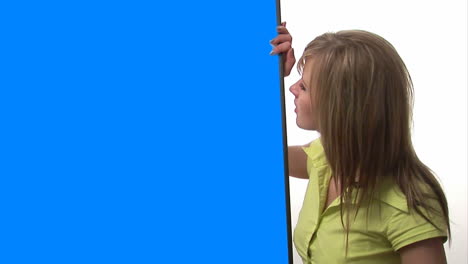 Woman-with-Blue-Screen-Sign