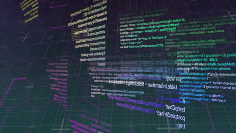 Animación-Del-Procesamiento-De-Datos-Sobre-Hexágonos-En-Movimiento