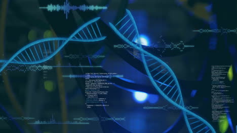 Animation-Von-DNA-Strängen-über-Datenverarbeitung-Und-Serverraum