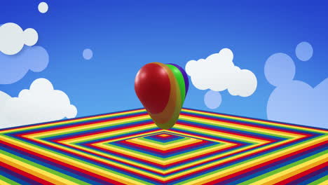 Animation-of-pride-lgbtq-heart-and-rainbow-shapes-background