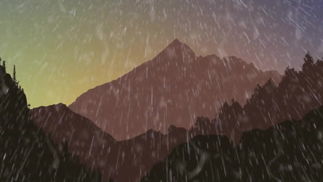 Animation-of-rain-over-mountain-landscape