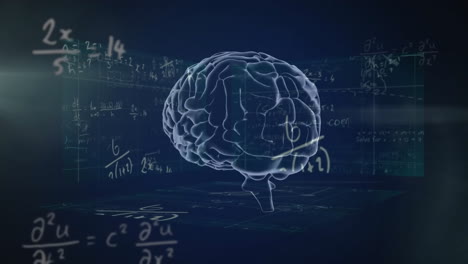 Animation-Mathematischer-Gleichungen-über-Einem-Rotierenden-Gehirn