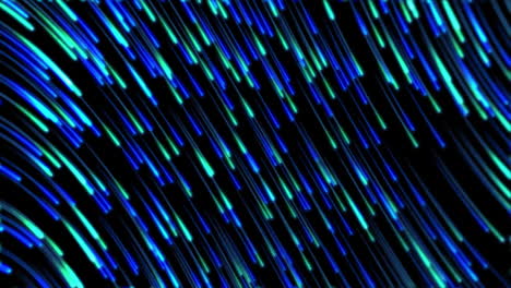 Animation-of-glowing-trails-of-light-moving-on-black-background