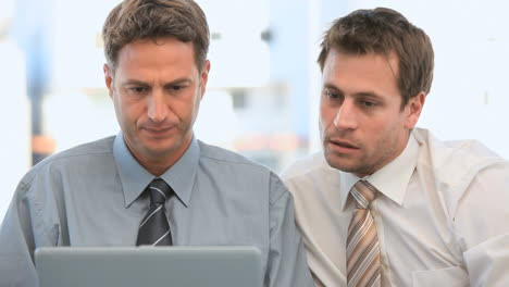 Businessmen-looking-at-their-laptop-