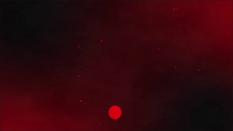 Animation-of-glowing-light-spots-over-red-and-black-background