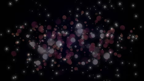 Animation-of-glowing-light-spots-moving-on-seamless-loop-on-dark-background