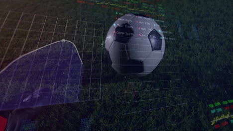 Animación-Del-Procesamiento-De-Datos-Financieros-Sobre-Un-Jugador-De-Fútbol-Con-Balón.