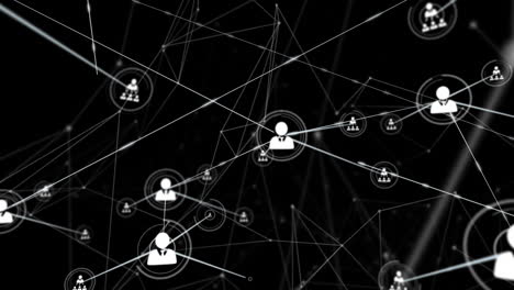 Animation-of-network-of-connections-with-people-icons-over-black-background