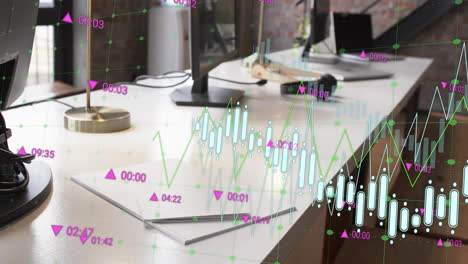 Animación-Del-Procesamiento-De-Datos-Financieros-Sobre-El-Escritorio-De-La-Oficina