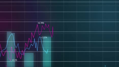 Animation-Der-Finanzdatenverarbeitung-Auf-Dunklem-Hintergrund