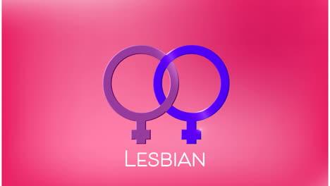 Animation-of-lesbian-text-banner-and-symbol-against-pink-gradient-background