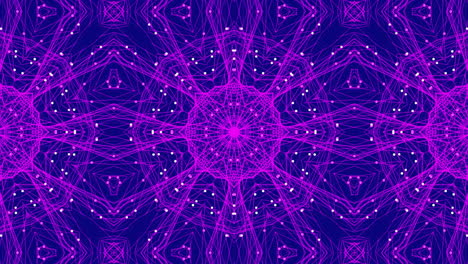 Animation-of-purple-shapes-moving-and-colourful-figures-on-purple-background