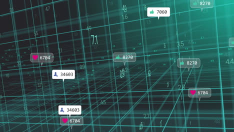 Animation-of-media-icons-over-data-processing-with-connections