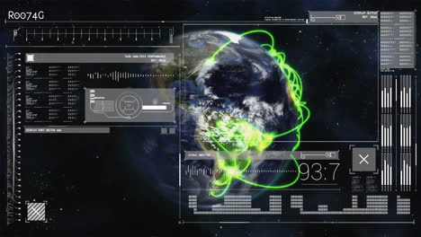 Animation-Des-Netzwerks-Von-Verbindungen-Und-Datenverarbeitung-Auf-Der-Ganzen-Welt