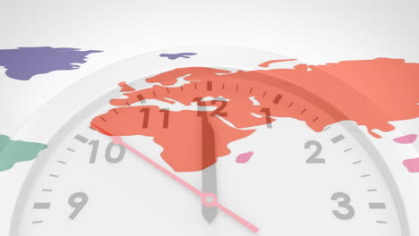 Animation-of-clock-moving-over-world-map