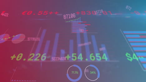 Animation-Von-Diagrammen-Und-Der-Verarbeitung-Finanzieller-Daten-Auf-Dunklem-Hintergrund