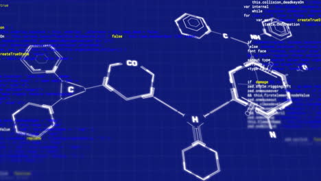 Animation-Eines-Elementdiagramms-über-Der-Datenverarbeitung-Auf-Blauem-Hintergrund