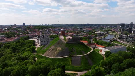 Amazing-Aerial-View-of-Gediminas-Hill-and-Upper-Castle