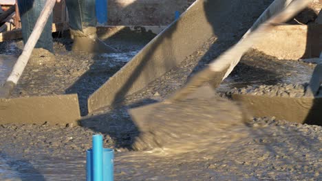 Mixer-spills-cement-mixture-for-construction-cast