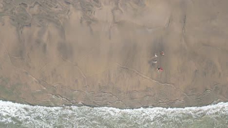 Bird's-Eye-View-of-Scenic-Sandy-Beach-by-aerial-drone-footage