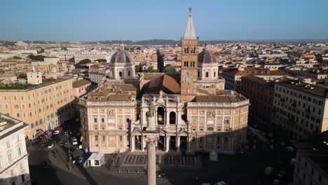Cinematic-Orbiting-Drone-Shot-Above-Papal-Basilica-of-Santa-Maria-Maggiore