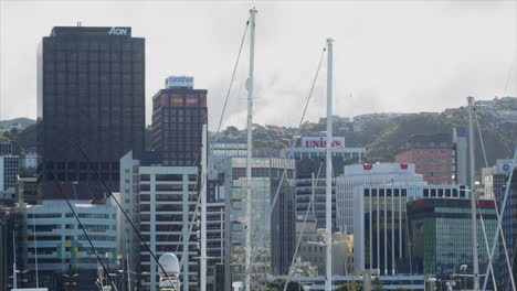 High-rise-office-buildings-in-Wellingtons-CBD,-New-Zealand