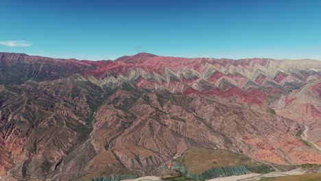 High-aerial-establishing-shot-of-the-triangular-terrain-at-the-hill-of-14-colors