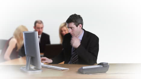 Businessman-working-during-a-meeting