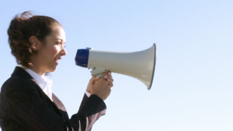 Businesswoman-with-a-megaphone