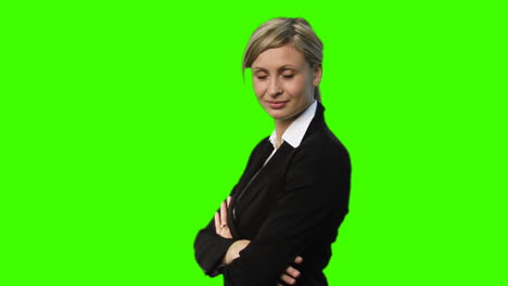 Chroma-Key-footage-of-a-Confident-Businesswoman