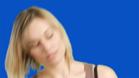 Chromakey-footage-of-woman-with-rhythm