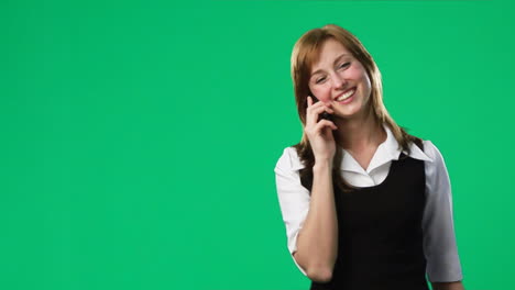 Green-Screen-Footage-of-a-woman-on-the-phone