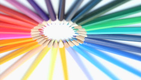 Color-pencils-forming-a-circle-while-rotating-