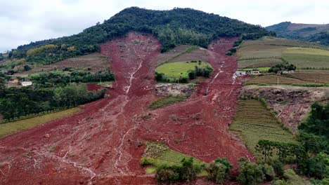 Flooding-damage,-environmental-damage,-mudslides,-landslide,-aerial