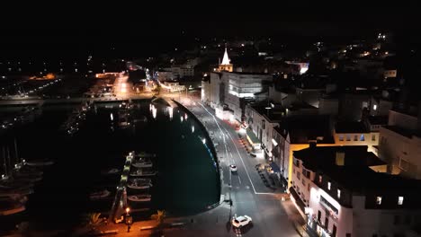 Paseo-Marítimo-Y-Victoria-Marina-St-Peter-Port-Guernsey-En-La-Noche