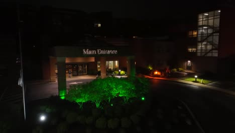 Main-entrance-of-American-hospital-at-night