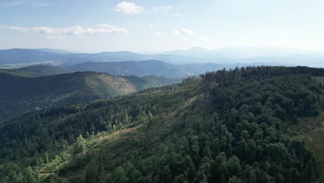 Berglandschaft-An-Einem-Sommertag-Mit-Berggipfeln,-Wald,-üppigem-Grün-Und-Bäumen