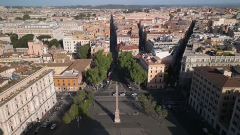 Amazing-aerial-View-Above-Piazza-dell'Esquilino-in-Rome,-Italy